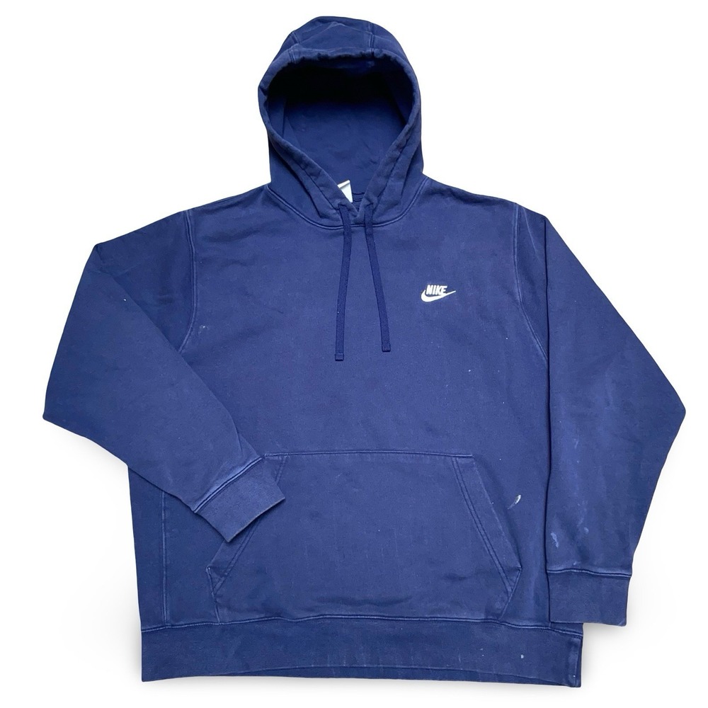 Nike Navy Blue Hoodie Men's Size XL Embroidered Logo Sweatshirt Sportswear